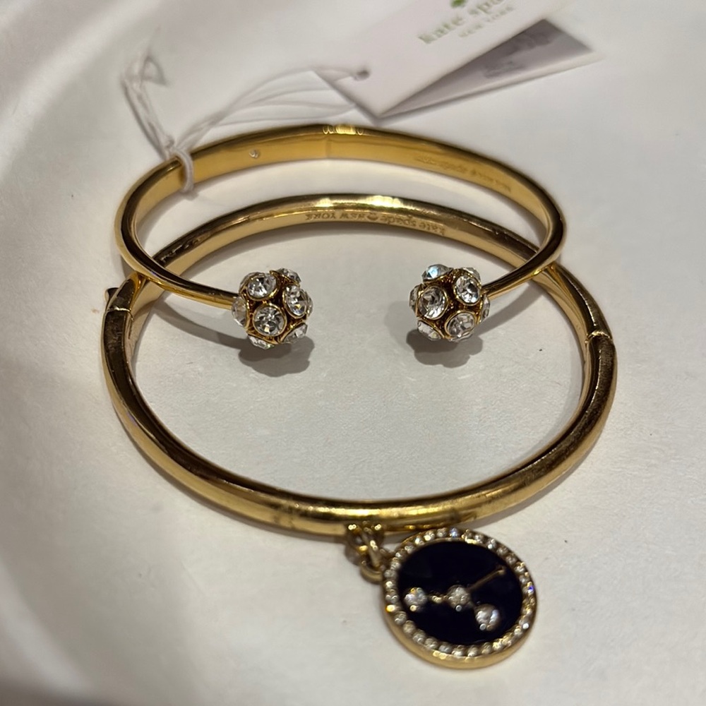 Kate Spade Razzle Dazzle and Cancer Zodiac Cuff/Bangle Set